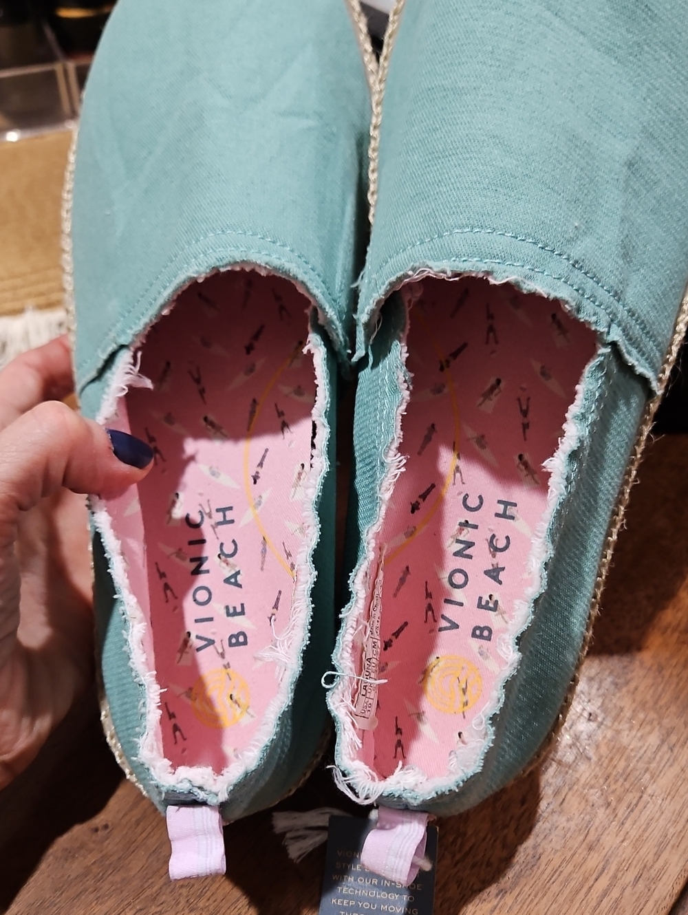 Vionic Teal Canvas Espadrille Slip-On - Picture 14 of 14